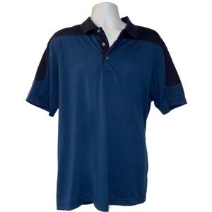 PGA TOUR Performance Golf Polo Shirt XL Blue Colorblock Sun Protection Easy Care